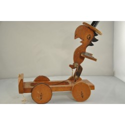 Vintage Primitive Canadian Wood Bird Pull Toy